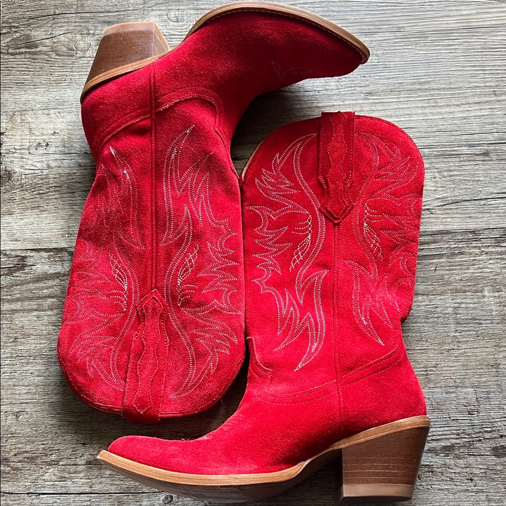 Idyllwind Red Suede Heeled Boots